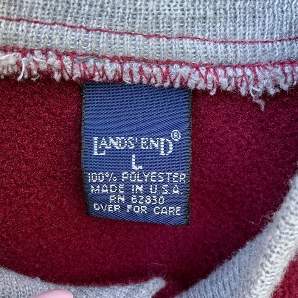 USA made Lands’ End Varsity Snap Button Fleece - Picture 4 of 8
